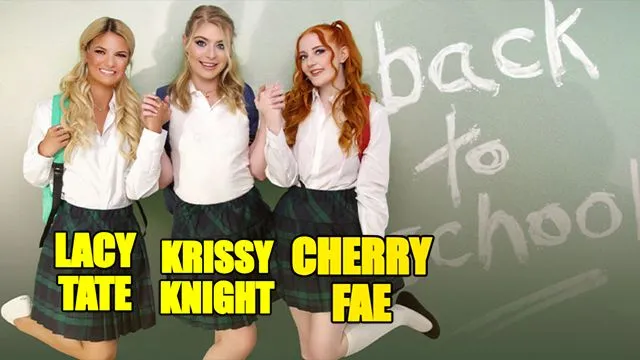 Cherry Fae ve Krissy Knight'un Çılgın Üçlü Seks ve Porno Partisi